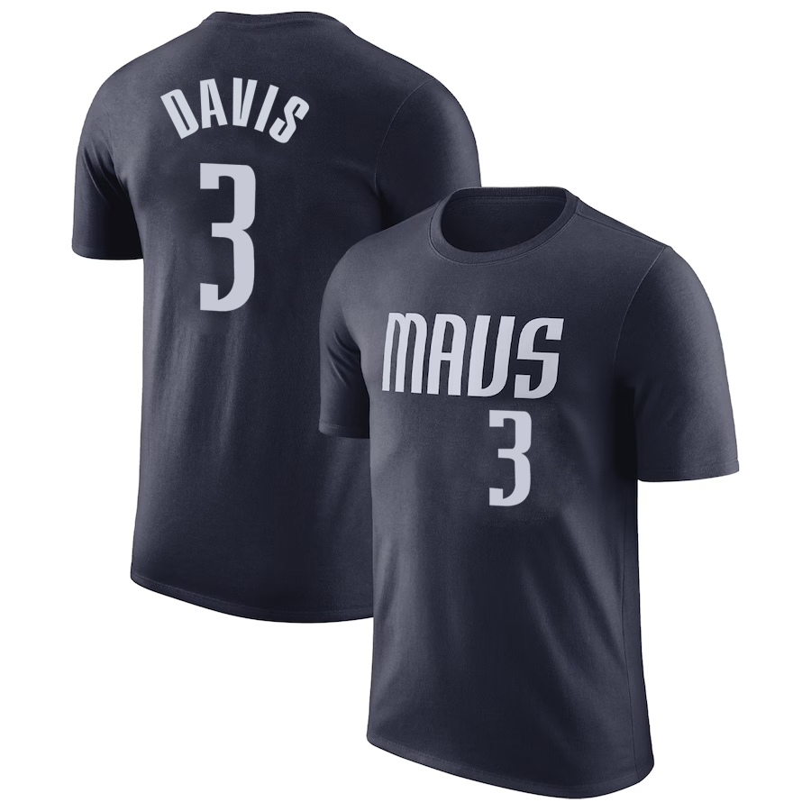 Men NBA Dallas Mavericks #3 Davis blue T shirts